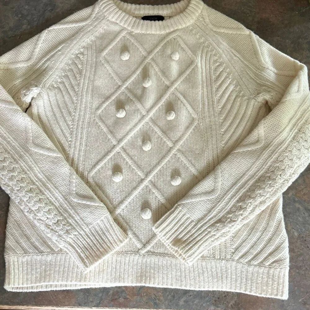 J. Crew Pom Pom Wool Pullover Sweater XS